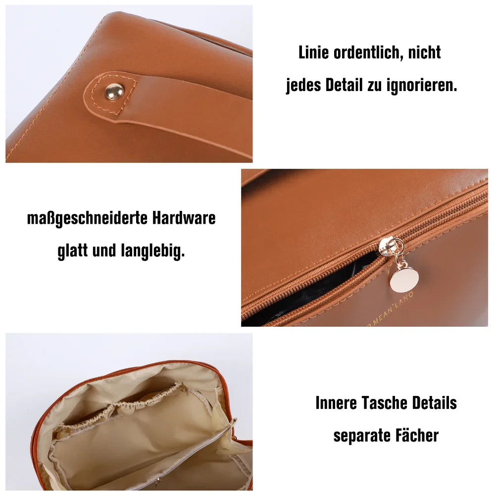 Large Travel Cosmetic Bag for Women Leather Makeup Organizer Female Toiletry Kit Bags Make Up Case