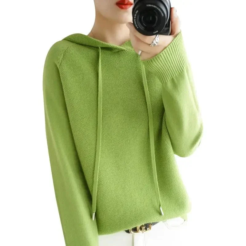 Hooded Sweater Woman Autumn Winter Long Sleeve Warm
 Fashion Jumper 2024