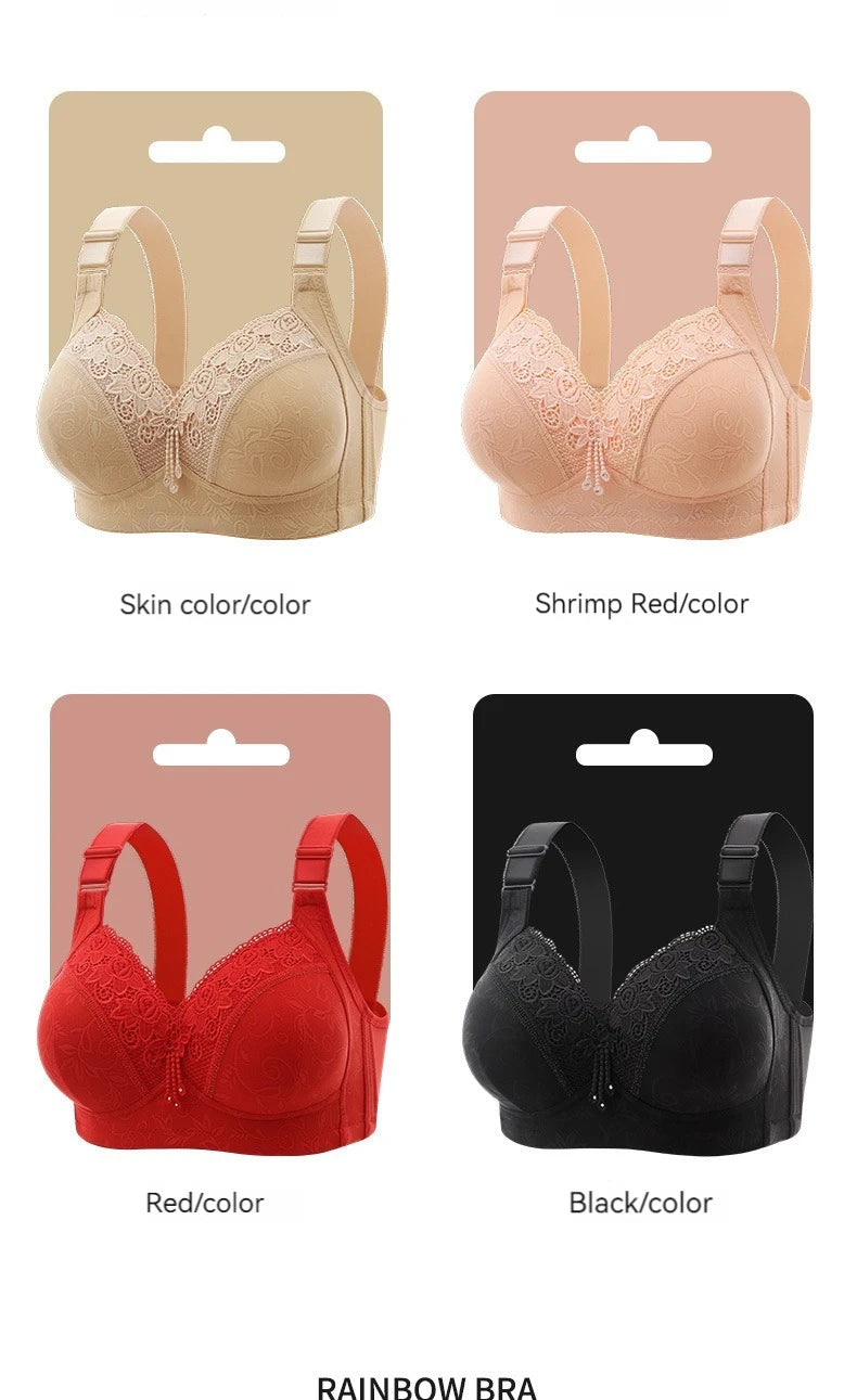 New large size luxury women's bra push up lace lace without steel ring comfortable
 ladies underwear