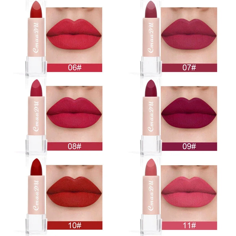 15Colors Velvet Matte Lipstick Sexy Woman Lipgross Tint for Lips Long Lasting Waterproof Non-stick Cup Lip Cosmetics Lip Make Up