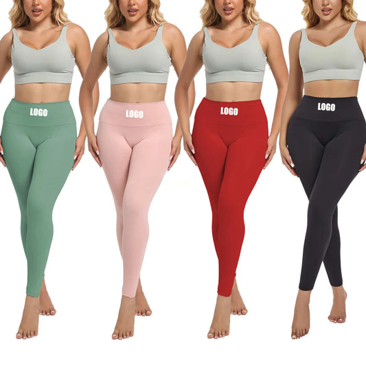 Custom logo Women's New XS-L Mid Waist High Elastic Yoga Pants for Abdominal Compression