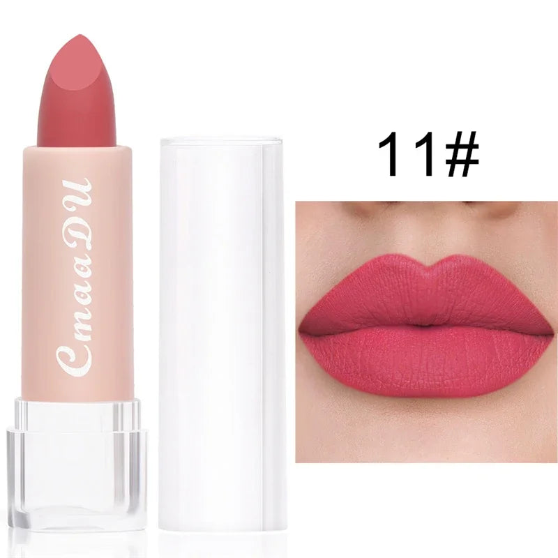 15Colors Velvet Matte Lipstick Sexy Woman Lipgross Tint for Lips Long Lasting Waterproof Non-stick Cup Lip Cosmetics Lip Make Up