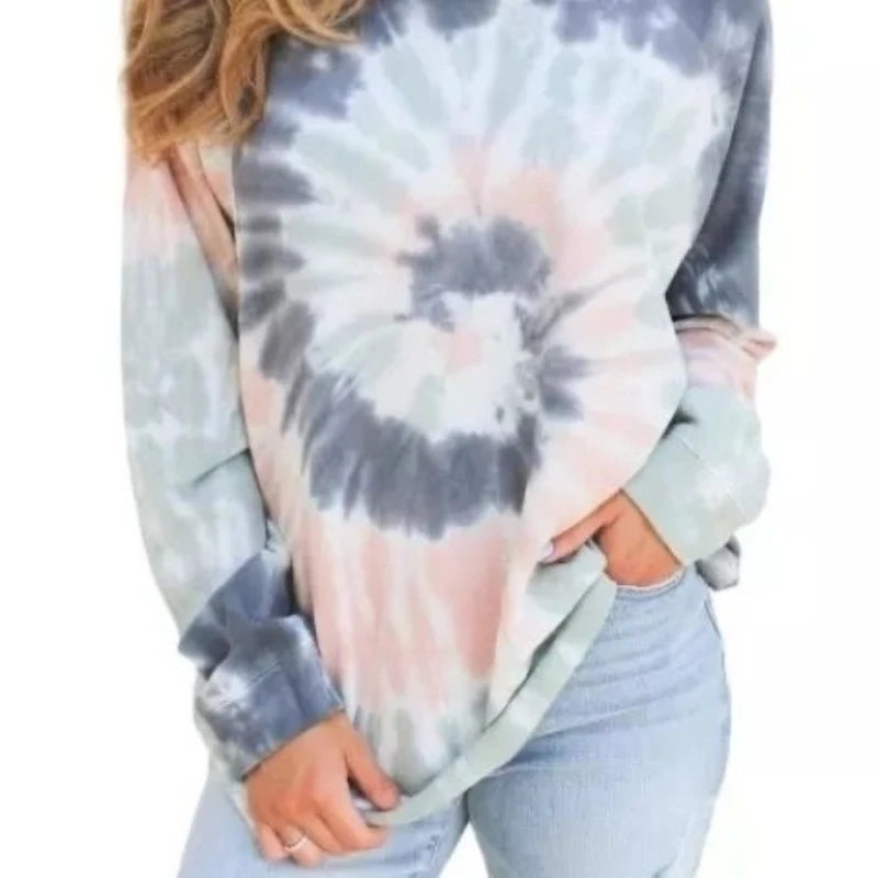 New Fashion Casual Loose Cotton T-shirts Ladies Tees O-neck Pullover Sweatshirt