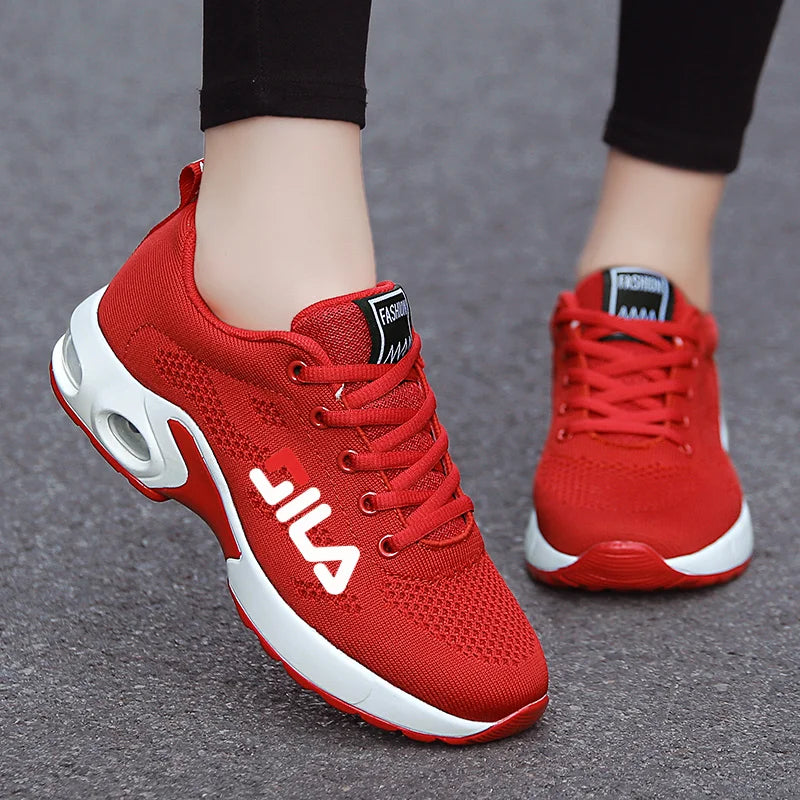 YRZL Women Sport Shoes Summer Lightweight Breathable Mesh Sneakers High Quality Soft Outdoor Lace Up Training Shoes for Ladies