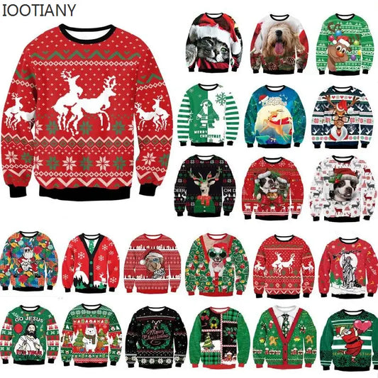 Men Women
 Christmas Hoodie Funny Humping Reindeer Climax Tacky Christmas Jumpers Tops