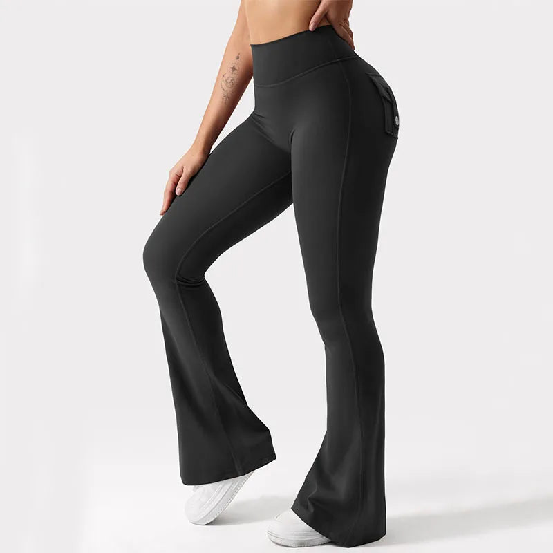 Newest Women Wide Leg High Stretch Yoga Leggings with pockets Yoga Pant ﻿