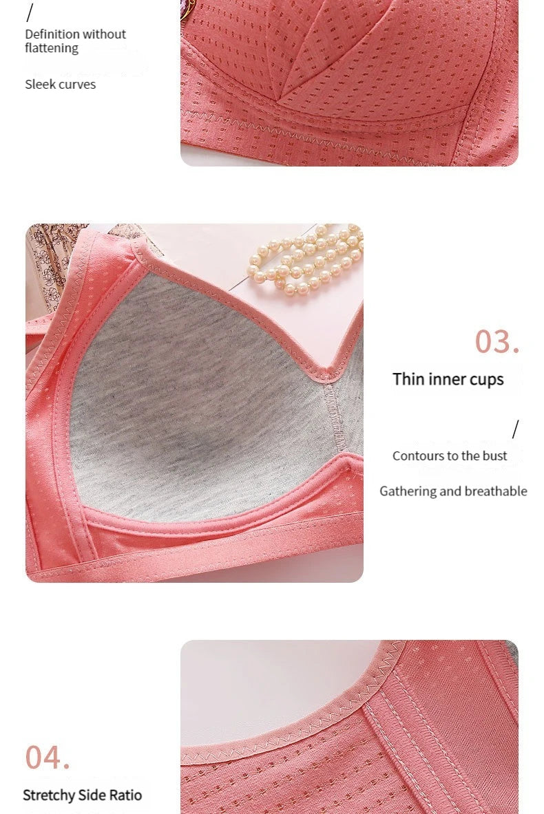 BC Cup Large Size Without Steel Ring Thin Cup Breathable Push Up Tops Bra Women Sexy Adjustable Underwear