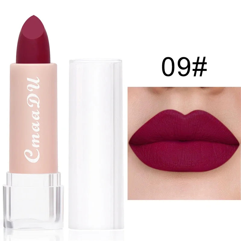 15Colors Velvet Matte Lipstick Sexy Woman Lipgross Tint for Lips Long Lasting Waterproof Non-stick Cup Lip Cosmetics Lip Make Up