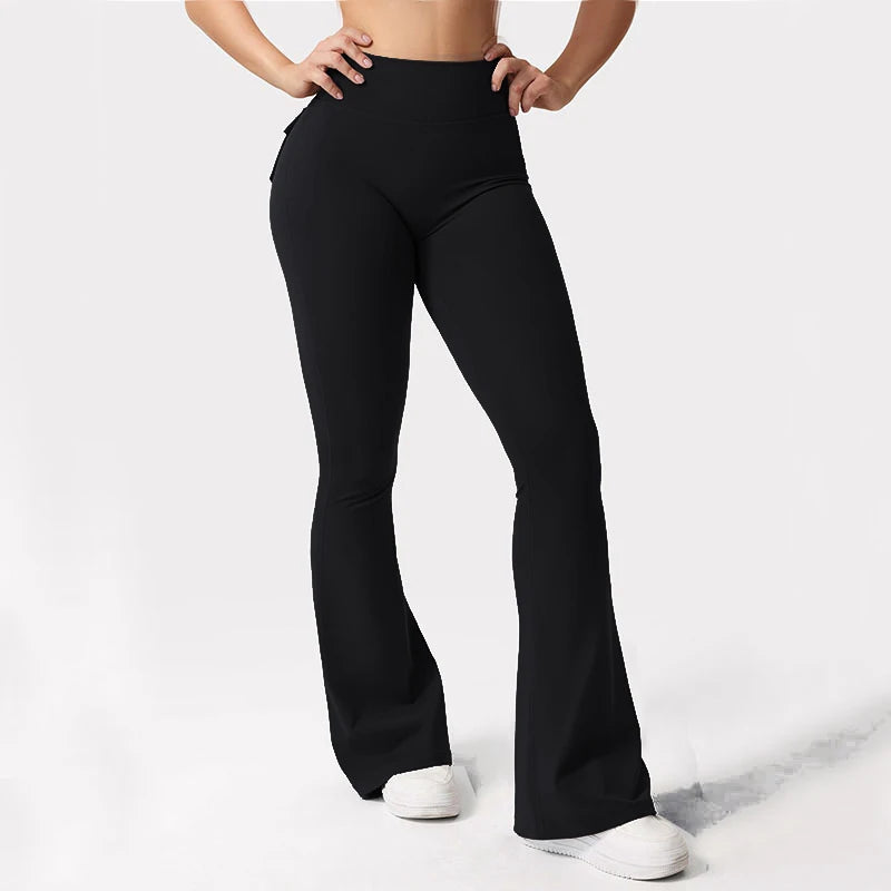 Newest Women Wide Leg High Stretch Yoga Leggings with pockets Yoga Pant ﻿