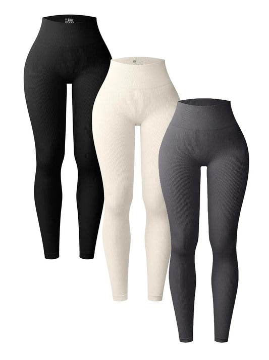 Gym Sport Leggings Seamless Female Fitness Legging Tummy Control Training Tights Ribbed