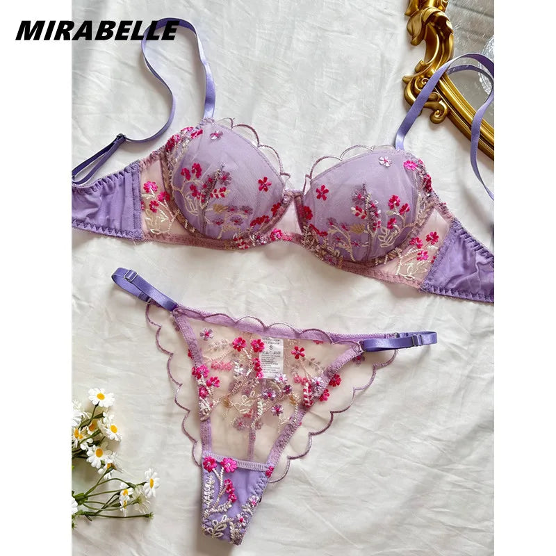 MIRABELLE Fairy Lingerie Beautiful 2 Pcs Underwear Transparent Lace Exotic Sets