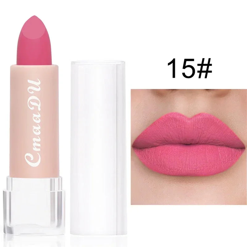 15Colors Velvet Matte Lipstick Sexy Woman Lipgross Tint for Lips Long Lasting Waterproof Non-stick Cup Lip Cosmetics Lip Make Up