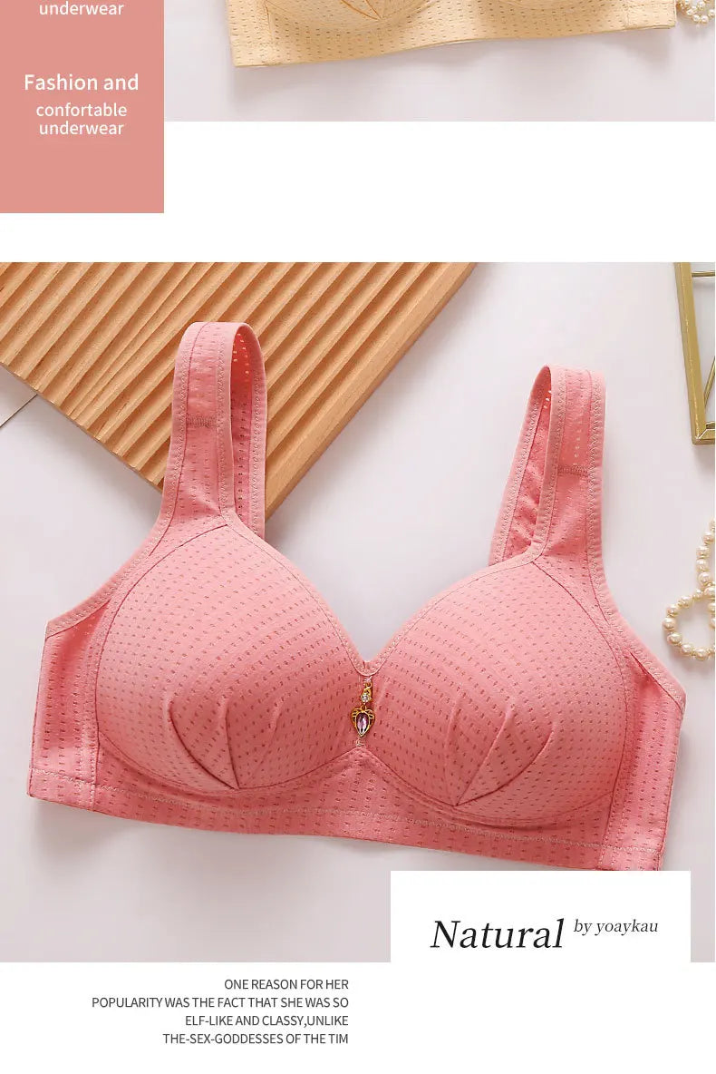 BC Cup Large Size Without Steel Ring Thin Cup Breathable Push Up Tops Bra Women Sexy Adjustable Underwear