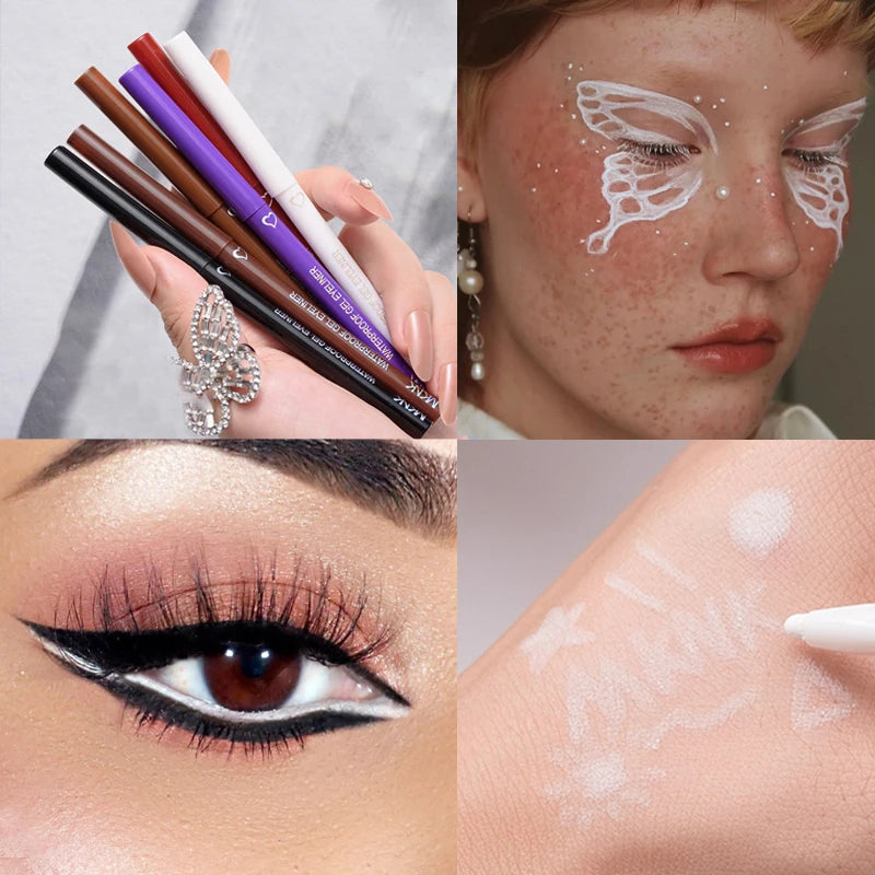 Waterproof Eyeliner Pen Smooth Matte Black Brown Gel Eye Liner Pen Quick-drying Long Lasting Pencil