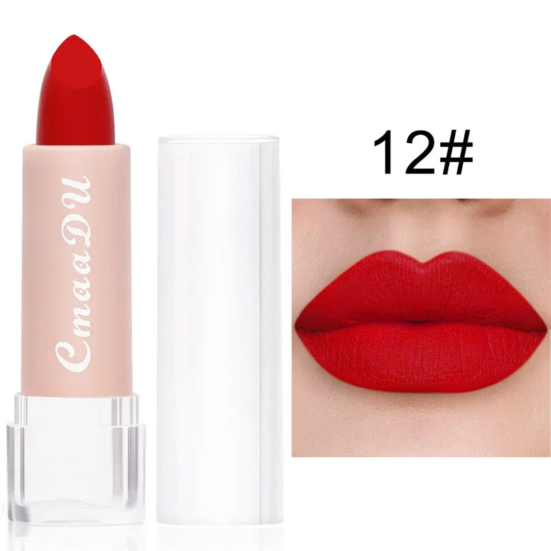 15Colors Velvet Matte Lipstick Sexy Woman Lipgross Tint for Lips Long Lasting Waterproof Non-stick Cup Lip Cosmetics Lip Make Up