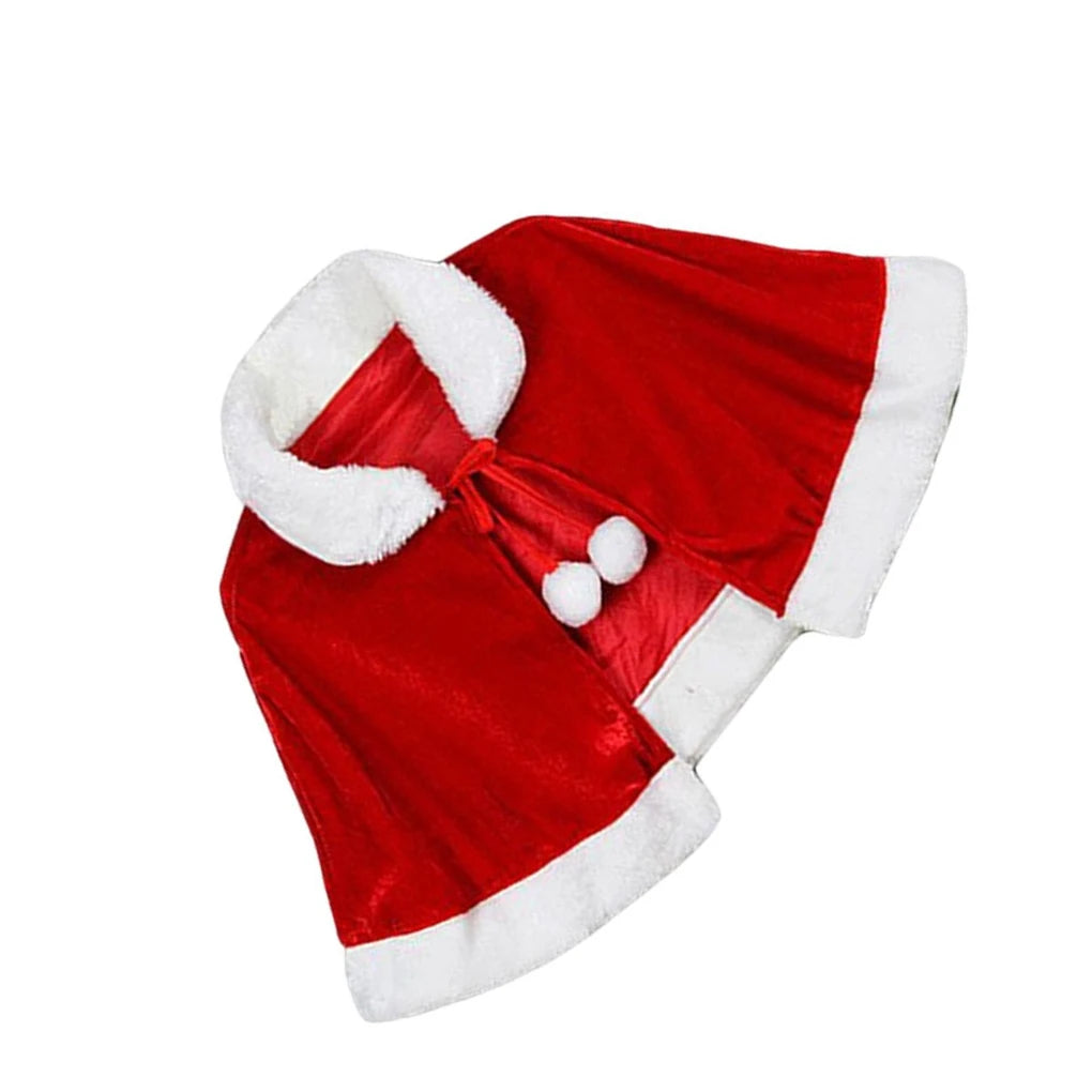 New Year Winter Red Velvet Cape Cloak Christmas Women Girl Shawl Party Costumes Dress Decoration Santa Claus