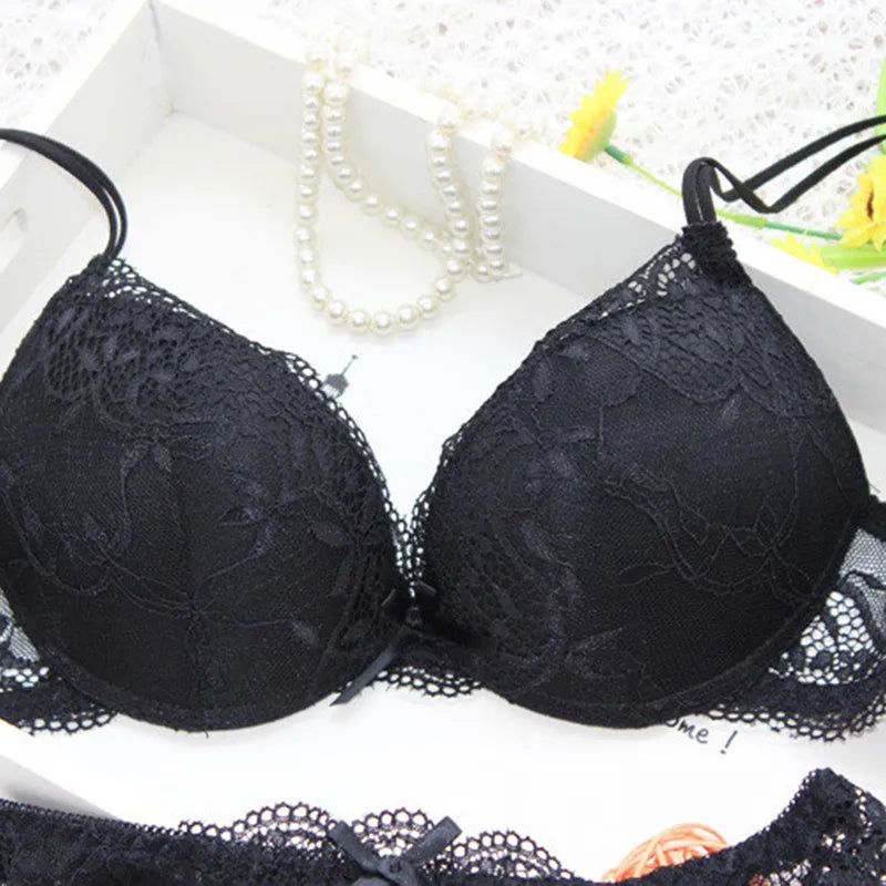 Women Sexy Lingerie Set Fashion Lace Lingerie Sets Solid Color Bra Comfortable Intimates Underwear